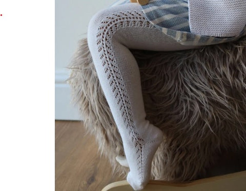 Warm Linen Side Crochet Tights