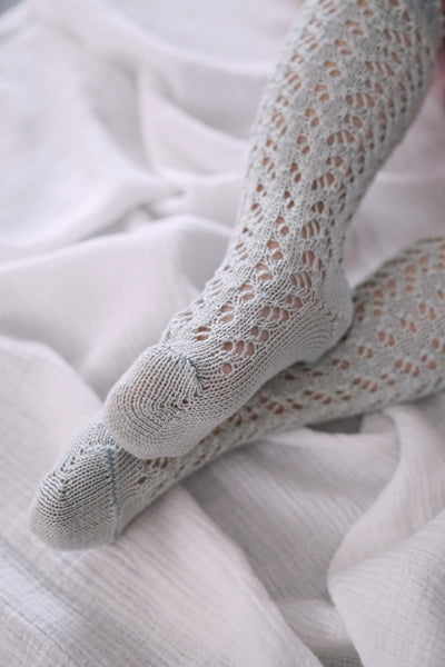 Dry Green Crochet Knee Socks