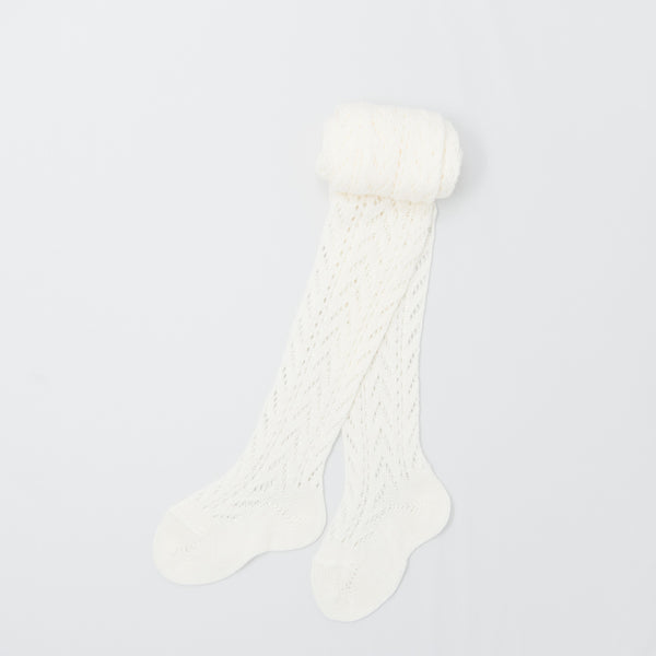 Beige Full Crochet Tights