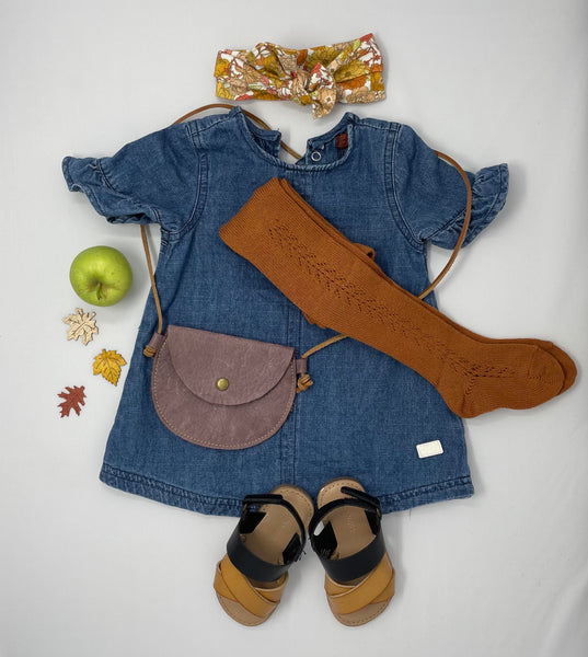 Warm Oxide Side Crochet Tights