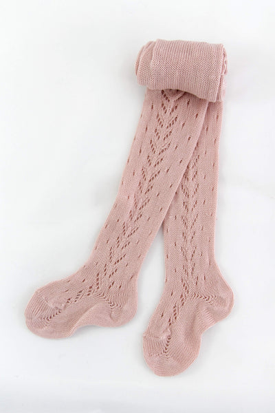 Pale Pink Side Crochet Tights