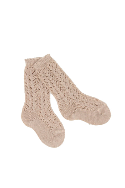 Old Rose Crochet Knee Socks