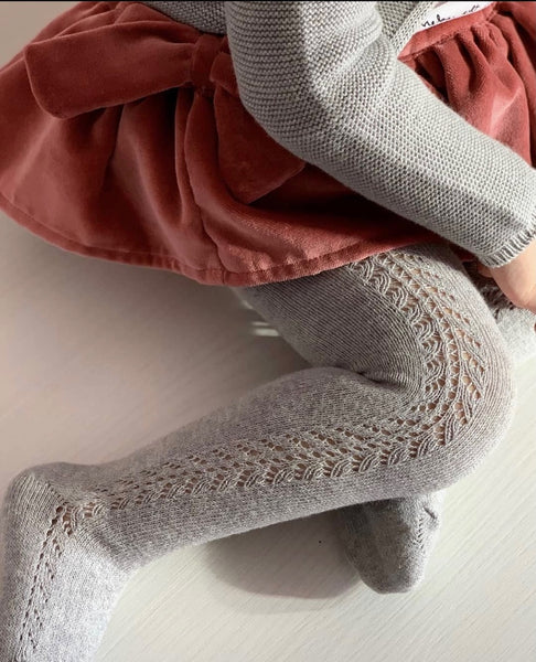 Warm Aluminum Side Crochet Tights