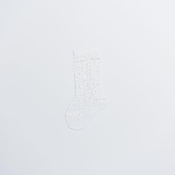 White Crochet Knee Socks