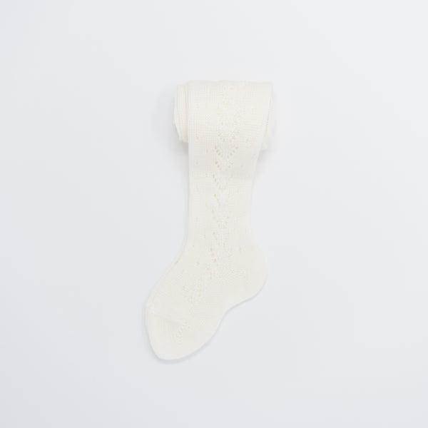 Beige Side Crochet Tights