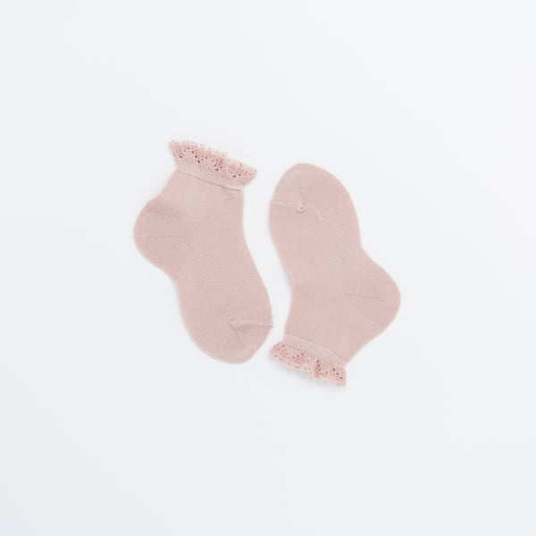 Old Rose Ruffle Anklet Socks