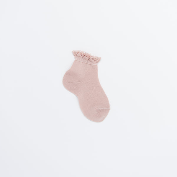Old Rose Ruffle Anklet Socks