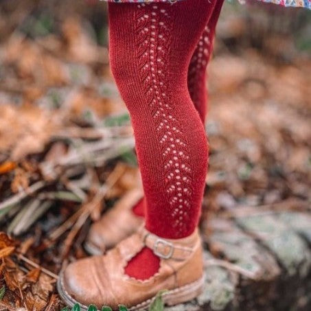 burgundy wool tights