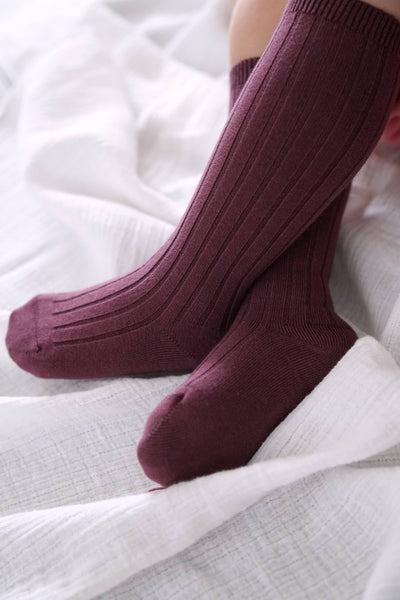 Aubergine Knee Socks