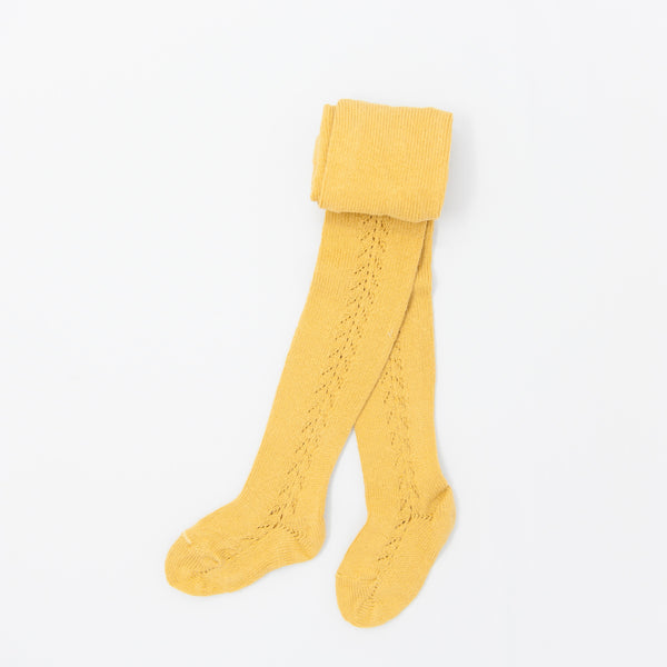 Warm Mustard Side Crochet Tights