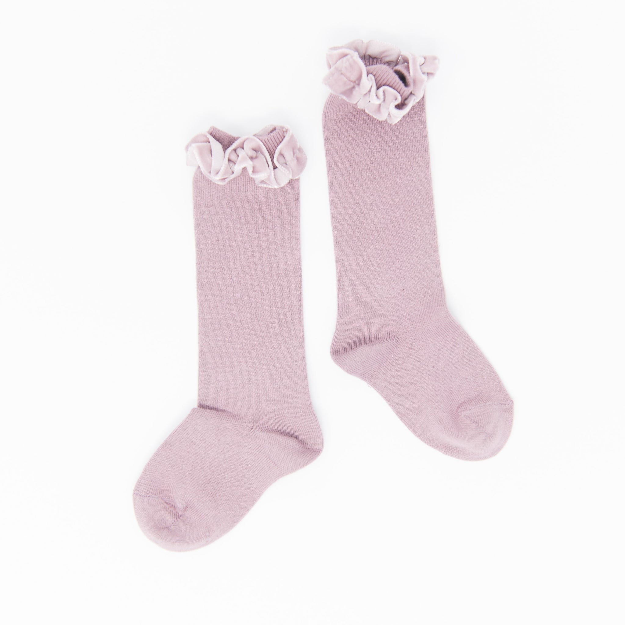 Iris Knee Socks with Velvet Ruffle
