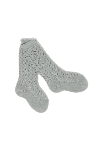 Dry Green Crochet Knee Socks