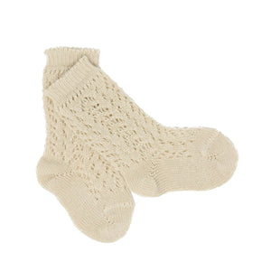 Linen Crochet Knee Socks