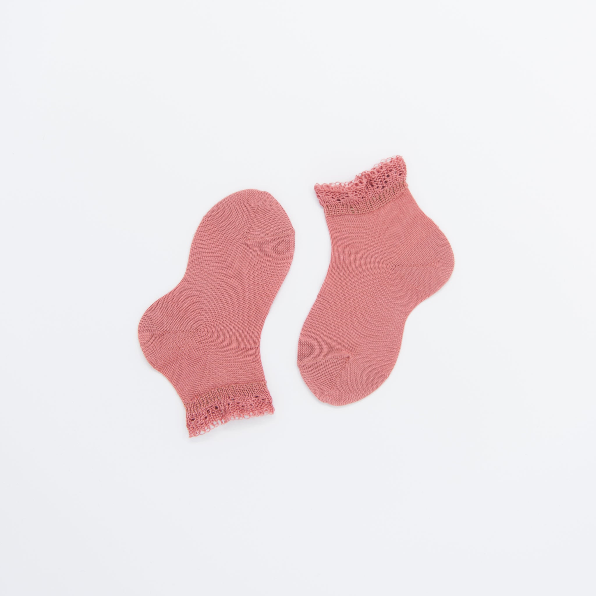 Terracotta Ruffle Anklet Socks